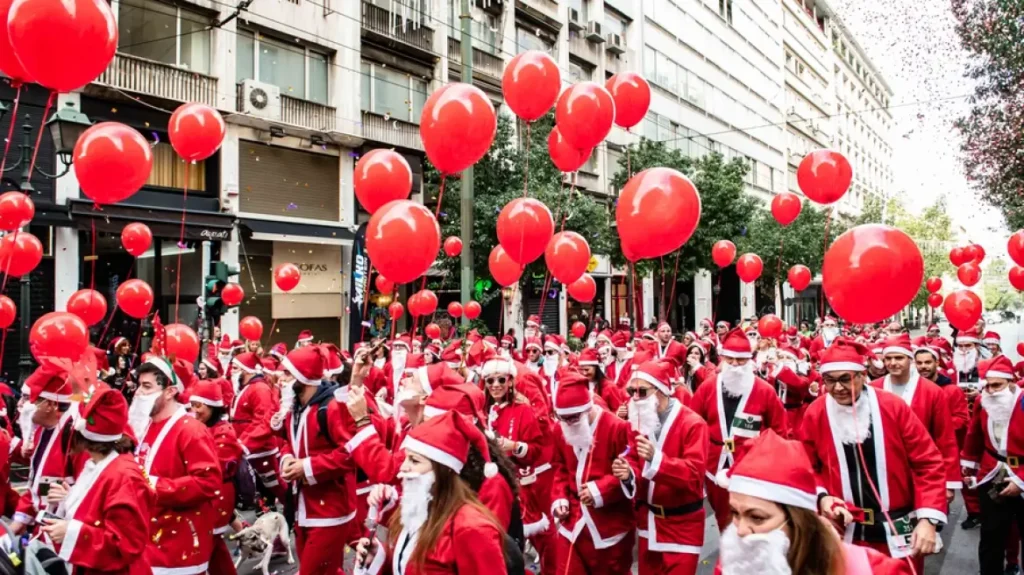 Athens Santa Run στο κέντρο της Αθήνας 