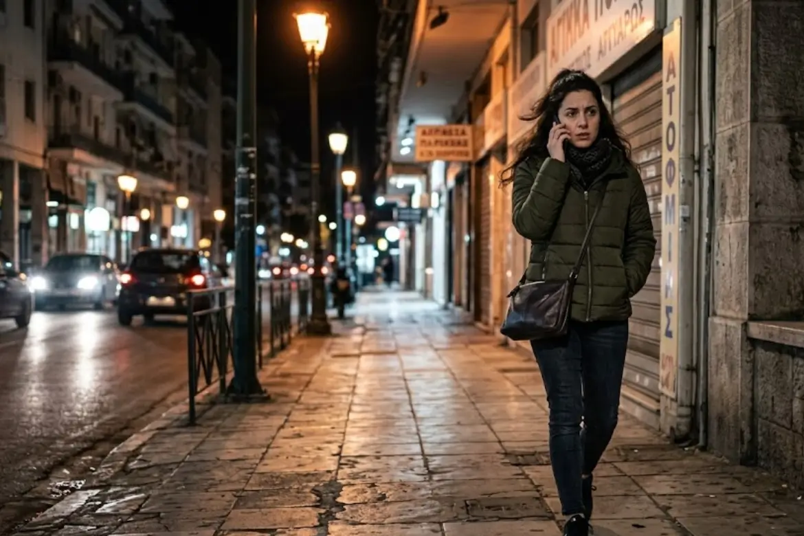 μόνος το βράδυ safe athens